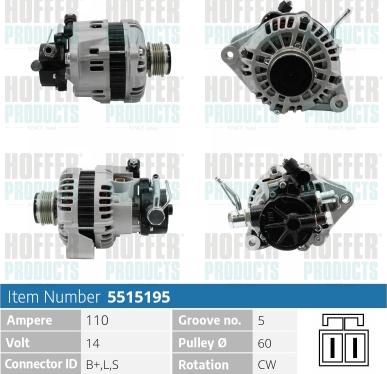 Hoffer H5515195 - Alternateur cwaw.fr