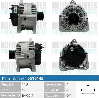 Hoffer H5515142 - Alternateur cwaw.fr