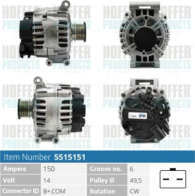 Hoffer H5515151 - Alternateur cwaw.fr