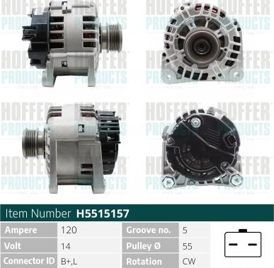 Hoffer H5515157 - Alternateur cwaw.fr