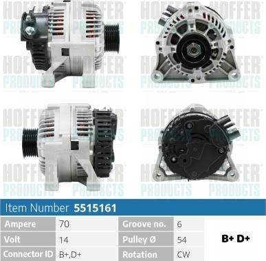 Hoffer H5515161 - Alternateur cwaw.fr