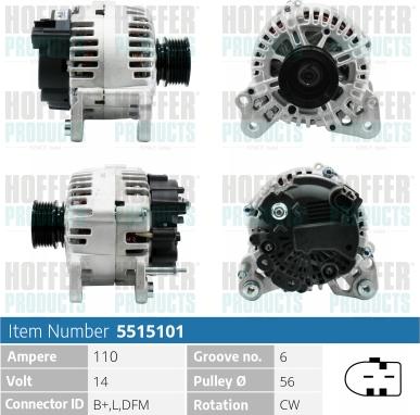 Hoffer H5515101 - Alternateur cwaw.fr