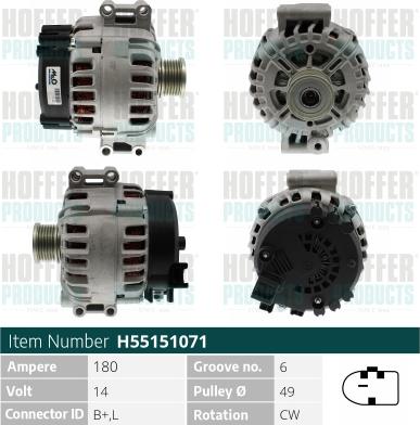 Hoffer H55151071 - Alternateur cwaw.fr