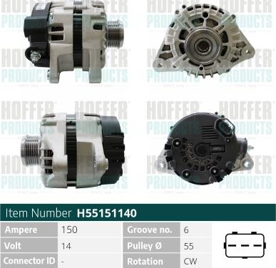 Hoffer H55151140 - Alternateur cwaw.fr