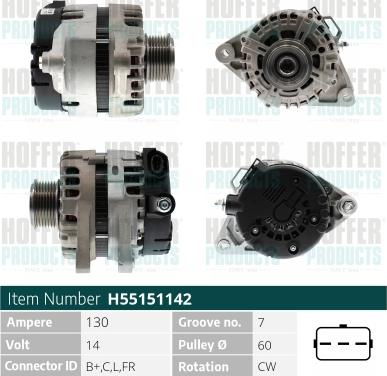 Hoffer H55151142 - Alternateur cwaw.fr