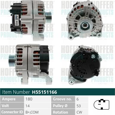 Hoffer H55151166 - Alternateur cwaw.fr