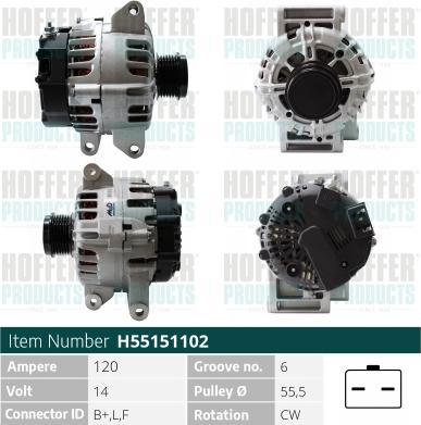 Hoffer H55151102 - Alternateur cwaw.fr