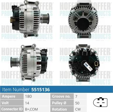 Hoffer H5515136 - Alternateur cwaw.fr