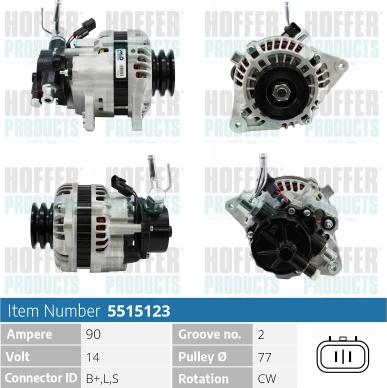 Hoffer H5515123 - Alternateur cwaw.fr