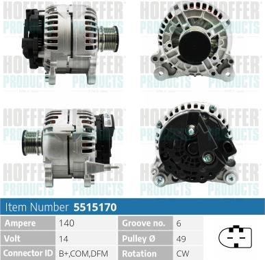 Hoffer H5515170 - Alternateur cwaw.fr