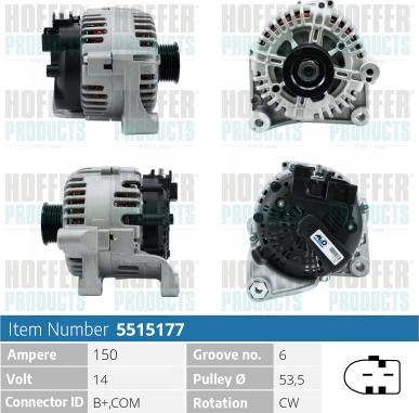 Hoffer H5515177 - Alternateur cwaw.fr