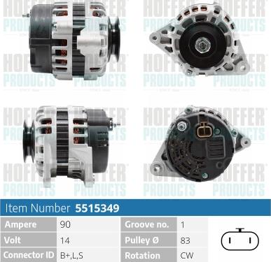 Hoffer H5515349 - Alternateur cwaw.fr