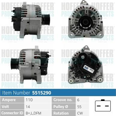 Hoffer H5515290 - Alternateur cwaw.fr