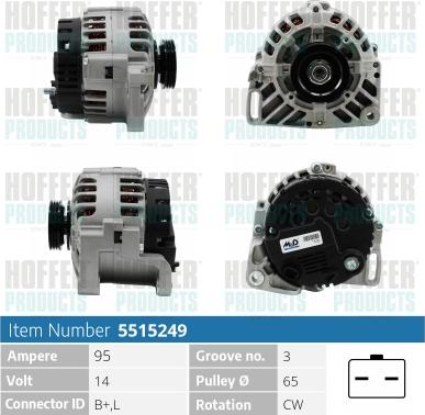 Hoffer H5515249 - Alternateur cwaw.fr