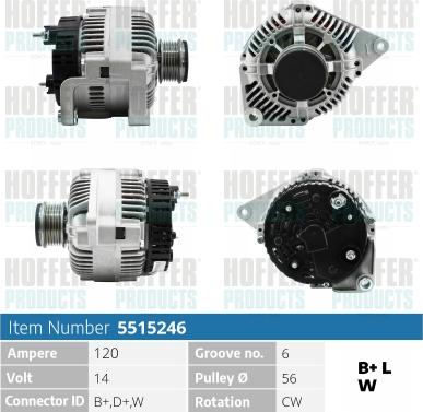 Hoffer H5515246 - Alternateur cwaw.fr