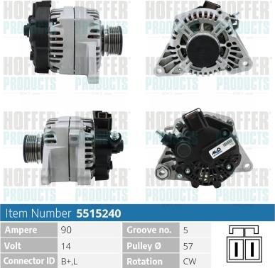 Hoffer H5515240 - Alternateur cwaw.fr