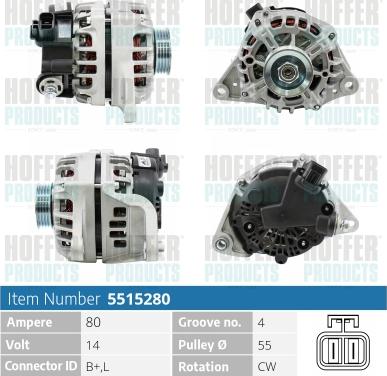 Hoffer H5515280 - Alternateur cwaw.fr