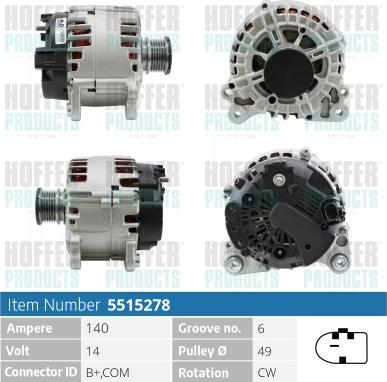 Hoffer H5515278 - Alternateur cwaw.fr