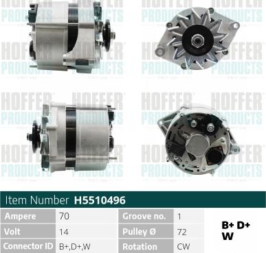 Hoffer H5510496 - Alternateur cwaw.fr