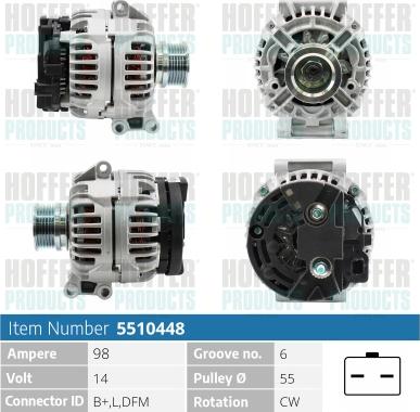 Hoffer H5510448 - Alternateur cwaw.fr