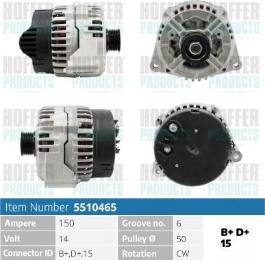 Hoffer H5510465 - Alternateur cwaw.fr