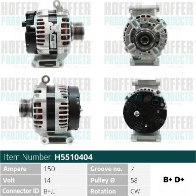 Hoffer H5510404 - Alternateur cwaw.fr