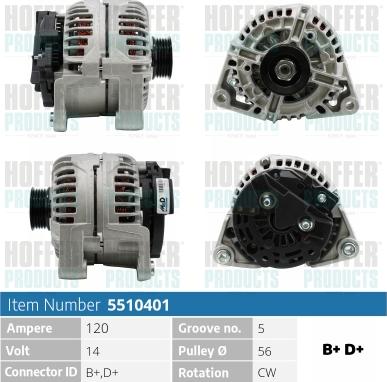 Hoffer H5510401 - Alternateur cwaw.fr