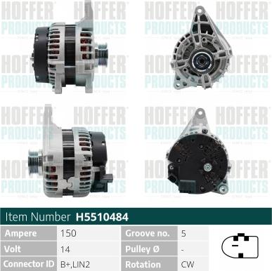 Hoffer H5510484 - Alternateur cwaw.fr