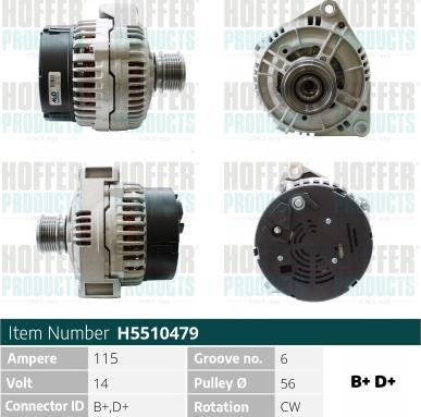 Hoffer H5510479 - Alternateur cwaw.fr