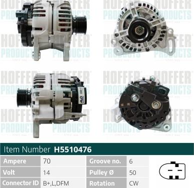 Hoffer H5510476 - Alternateur cwaw.fr