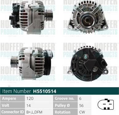 Hoffer H5510514 - Alternateur cwaw.fr