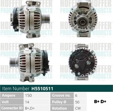 Hoffer H5510511 - Alternateur cwaw.fr