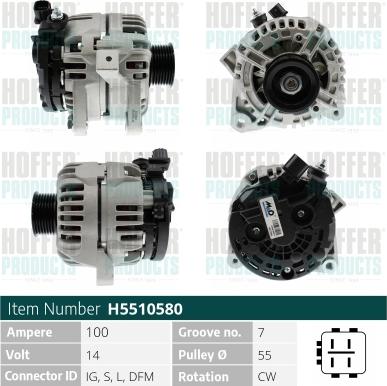 Hoffer H5510580 - Alternateur cwaw.fr