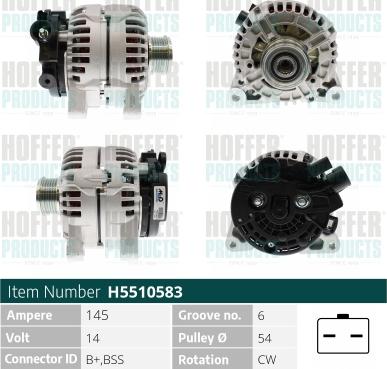 Hoffer H5510583 - Alternateur cwaw.fr