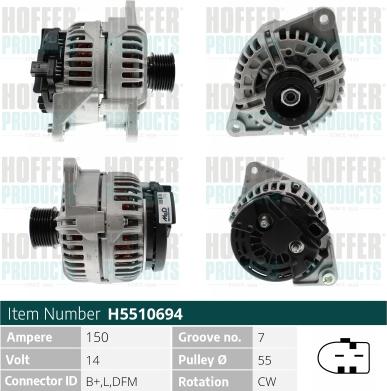 Hoffer H5510694 - Alternateur cwaw.fr