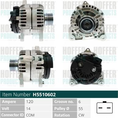 Hoffer H5510602 - Alternateur cwaw.fr