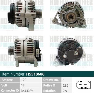 Hoffer H5510686 - Alternateur cwaw.fr