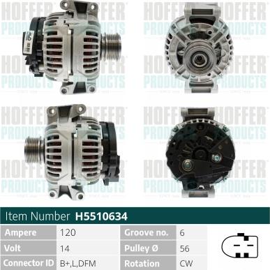 Hoffer H5510634 - Alternateur cwaw.fr