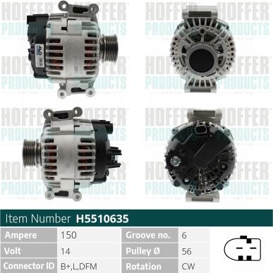 Hoffer H5510635 - Alternateur cwaw.fr