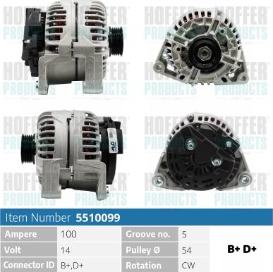 Hoffer H5510099 - Alternateur cwaw.fr