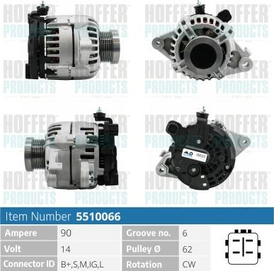 Hoffer H5510066 - Alternateur cwaw.fr