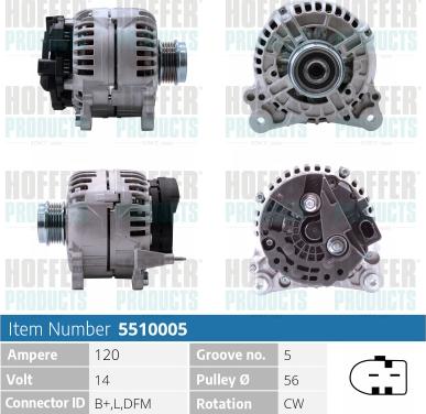 Hoffer H5510005 - Alternateur cwaw.fr