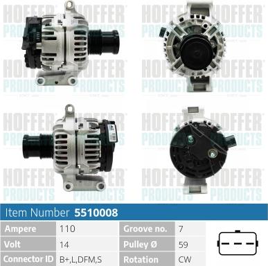 Hoffer H5510008 - Alternateur cwaw.fr