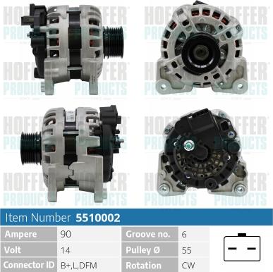 Hoffer H5510002 - Alternateur cwaw.fr