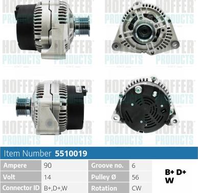 Hoffer H5510019 - Alternateur cwaw.fr