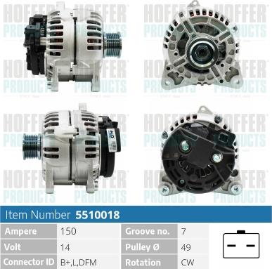 Hoffer H5510018 - Alternateur cwaw.fr