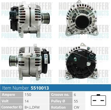 Hoffer H5510013 - Alternateur cwaw.fr