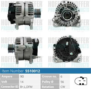 Hoffer H5510012 - Alternateur cwaw.fr