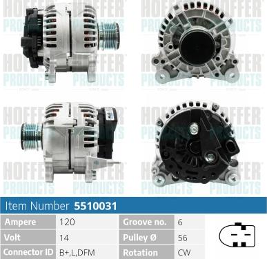 Hoffer H5510031 - Alternateur cwaw.fr