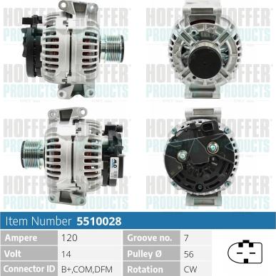 Hoffer H5510028 - Alternateur cwaw.fr